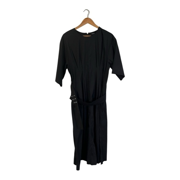 Vassa & Co. Black Belted Dress Half Sleeve Size 10 - Picture 1 of 5